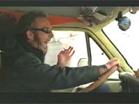 Cosner smoking in truck